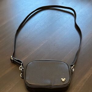 Black Crossbody Bag with Silver Accent